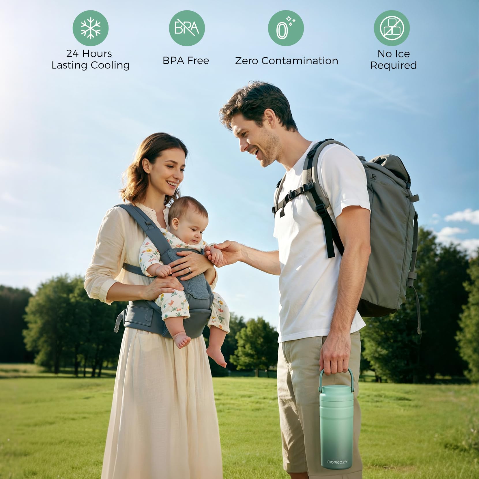 Momcozy Portable Breast Milk Cooler for Travel, 24H Ice-Free Cooling Breastmilk Storage Bottles 12oz Container, Leak Proof Outdoor Small Freezer, Baby Breastfeeding Essential Gift for New Moms 🍁 All In One Marketplace Canada