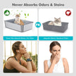 ZuHucpts Stainless Steel Cat Litter Box, Large Metal Litter Pan for Cats (20