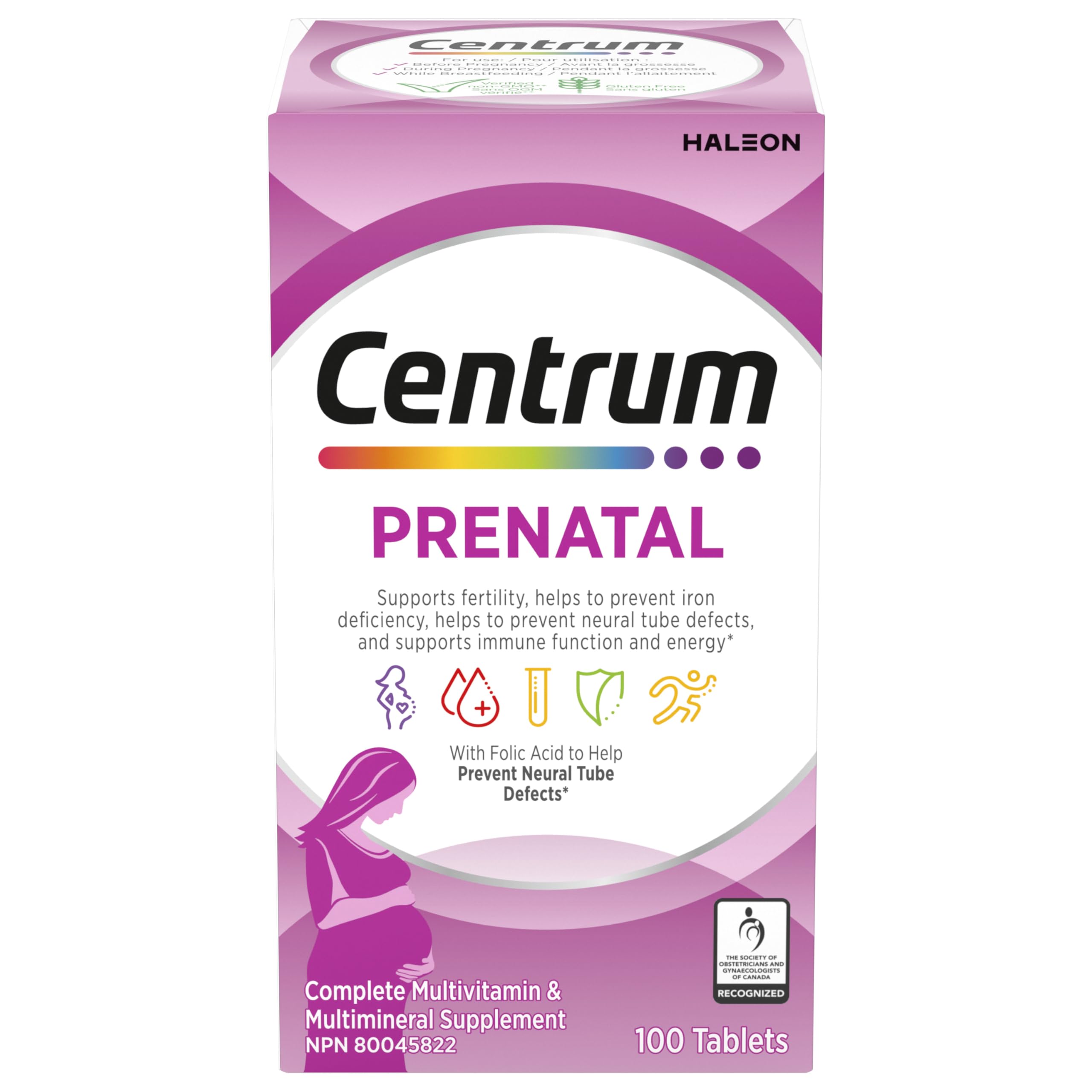 Centrum Prenatal Vitamin Tablet, Postpartum Multivitamin and Mineral Supplement, Essential Prenatal Vitamins, 100 Count (Packaging May Vary) 🍁 All In One Marketplace Canada