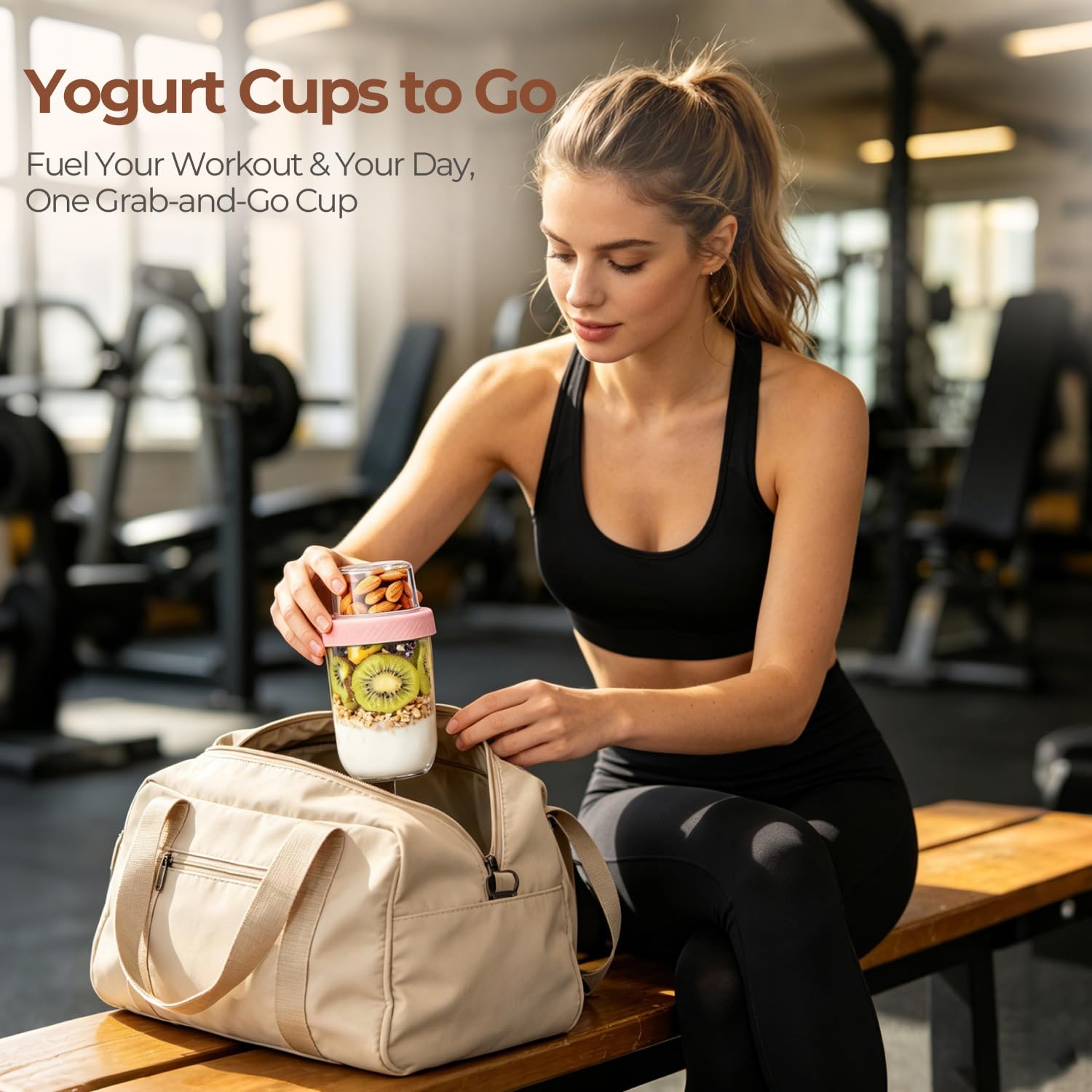 ComSaf Overnight Oats jars with Lids （16oz+4oz 4Pcs）, Dual-Laryer Chia Pudding Jars with Dry and Wet Separation, Yogurt Parfait Contianer for Oatmeal Cereal Nut Fruit, Meal Prep Glass Jars for Salad 🍁 All In One Marketplace Canada