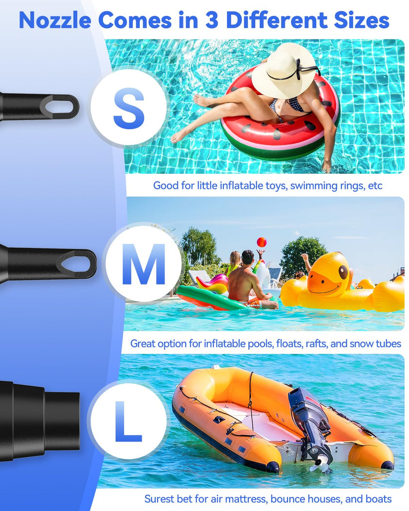 Air Mattress Pump, Dr.meter 4000mAh Rechargeable Battery Air Pump for Inflatable, Portable Quick-Fill Inflator Deflator for Outdoor Camping Inflatable Pool Float Boat Raft Yoga Ball Swim Ring Airbed 🍁 All In One Marketplace Canada