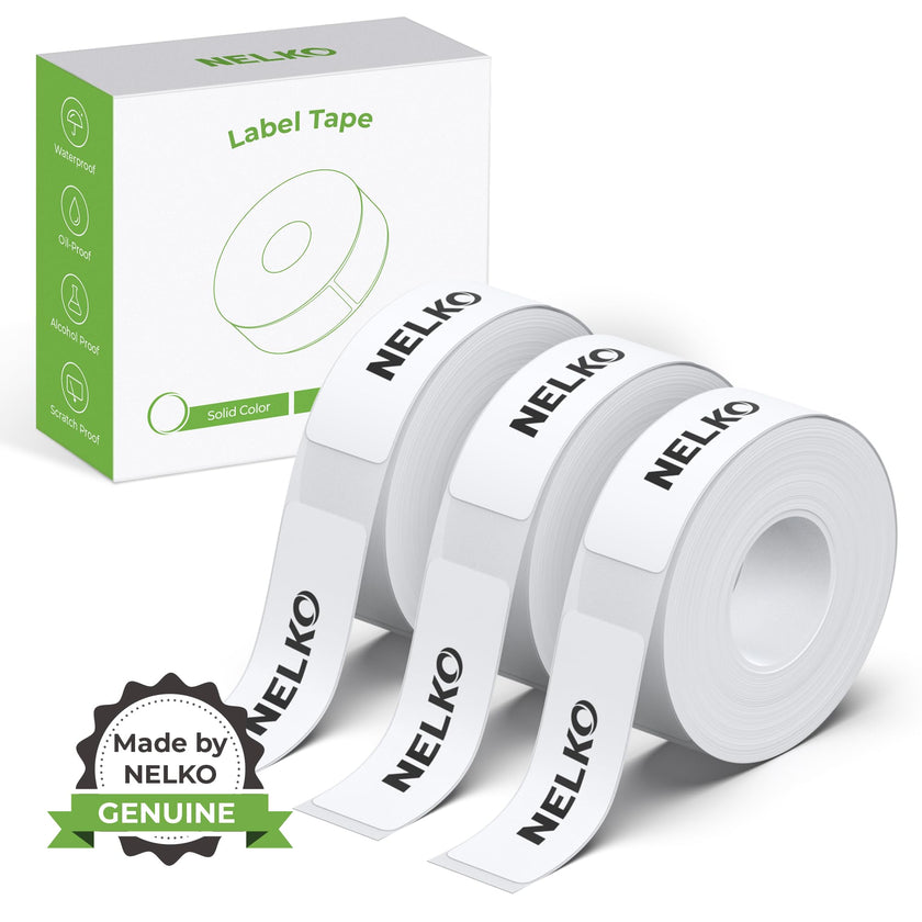 NELKO Genuine P21 Label Tape 14 x 40 mm Label Printing Paper Adhesive Tape Standard Laminated Replacement Multifunctional 180/Roll 3 Rolls 🍁 All In One Marketplace Canada