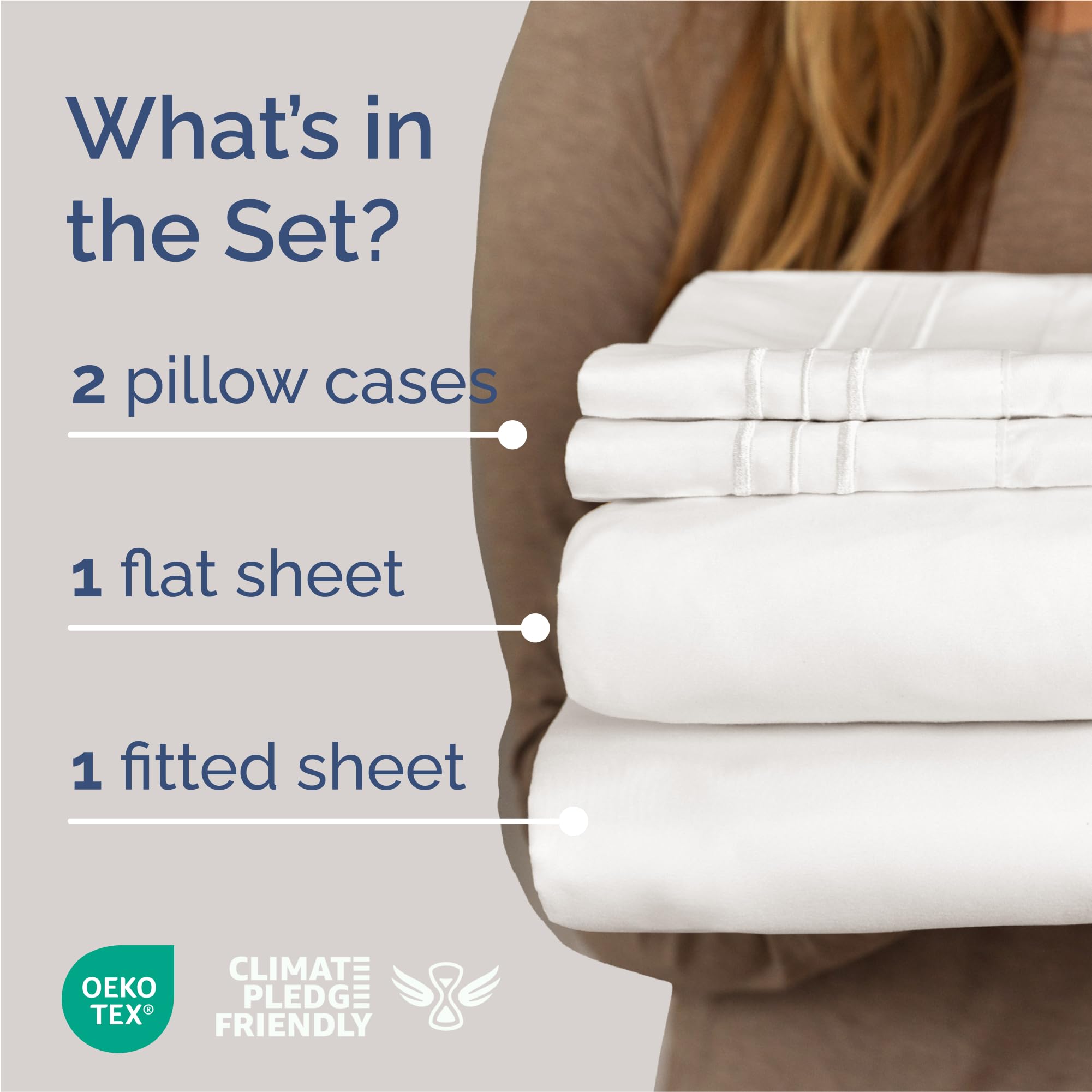 King 4 Piece Sheet Set - Comfy Breathable & Cooling Sheets - Hotel Luxury Bed Sheets for Women & Men - Deep Pockets, Microfiber, Extra Soft and Wrinkle Free Sheet - Antique White Oeko-Tex Bed Sheets 🍁 All In One Marketplace Canada