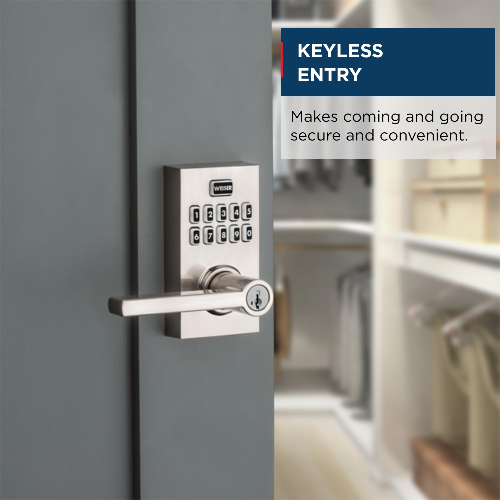Weiser Smartcode 10 Satin Nickel Keyless Entry Door Lock with Handle/Deadbolt Lock, Keypad Door Lock with Auto Lock, Up to 30 User Codes, Electronic Door Handles/Door Locks for Entry Door & Garage 🍁 All In One Marketplace Canada