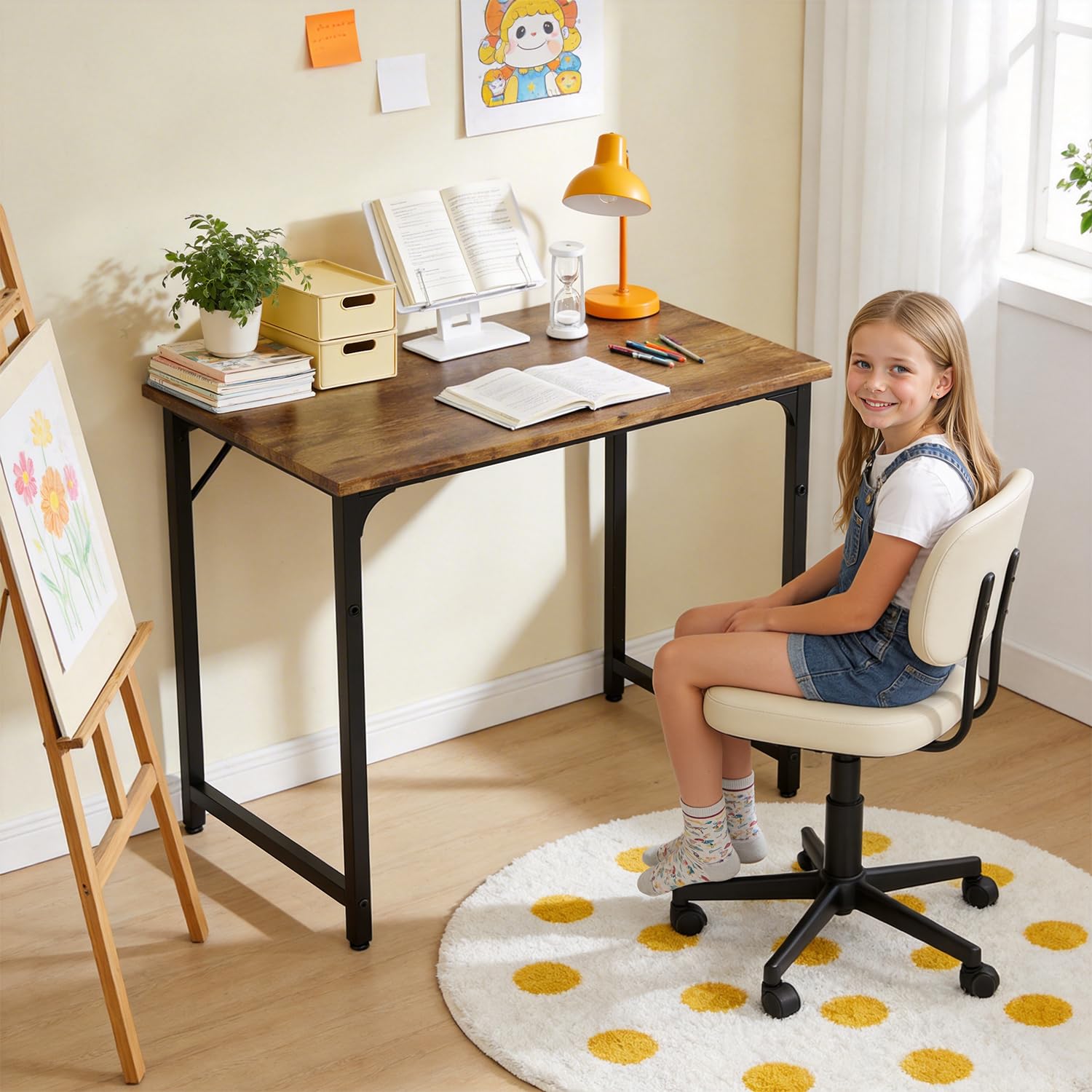 BestOffice Computer Desk,Home Office Desk Writing Study Table Modern Simple Style PC Desk with Metal Frame for Home Office 🍁 All In One Marketplace Canada