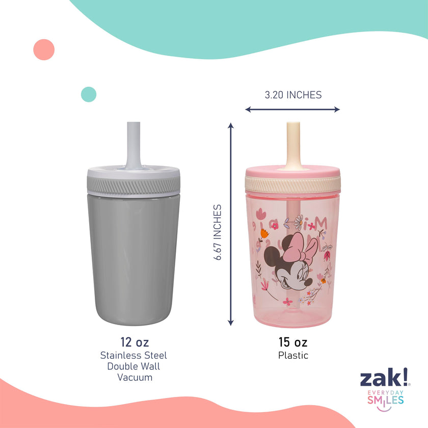Zak Designs Disney Minnie Kelso 15oz Leak-Proof Toddler Straw Cups, 2-Pack 🍁 All In One Marketplace Canada
