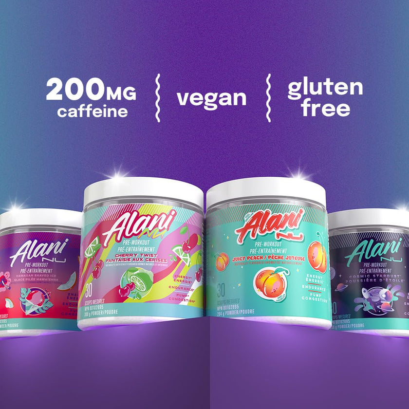 Alani Nu Pre Workout Powder | Amino Energy Boost | Endurance Supplement | Sugar Free | 100mg Caffeine | L-Theanine, Beta-Alanine, Citrulline | 30 Servings (Cherry Twist) 🍁 All In One Marketplace Canada