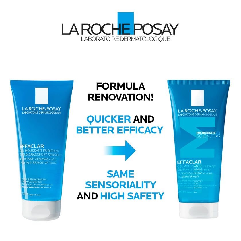 La Roche-Posay Face Wash Gel Cleanser, Effaclar Gentle Purifying Foaming Gel for Oily and Sensitive Acne-Prone Skin. Alcohol-free, Soap-Free, Paraben-free, Non-Comedogenic. 200mL 🍁 All In One Marketplace Canada
