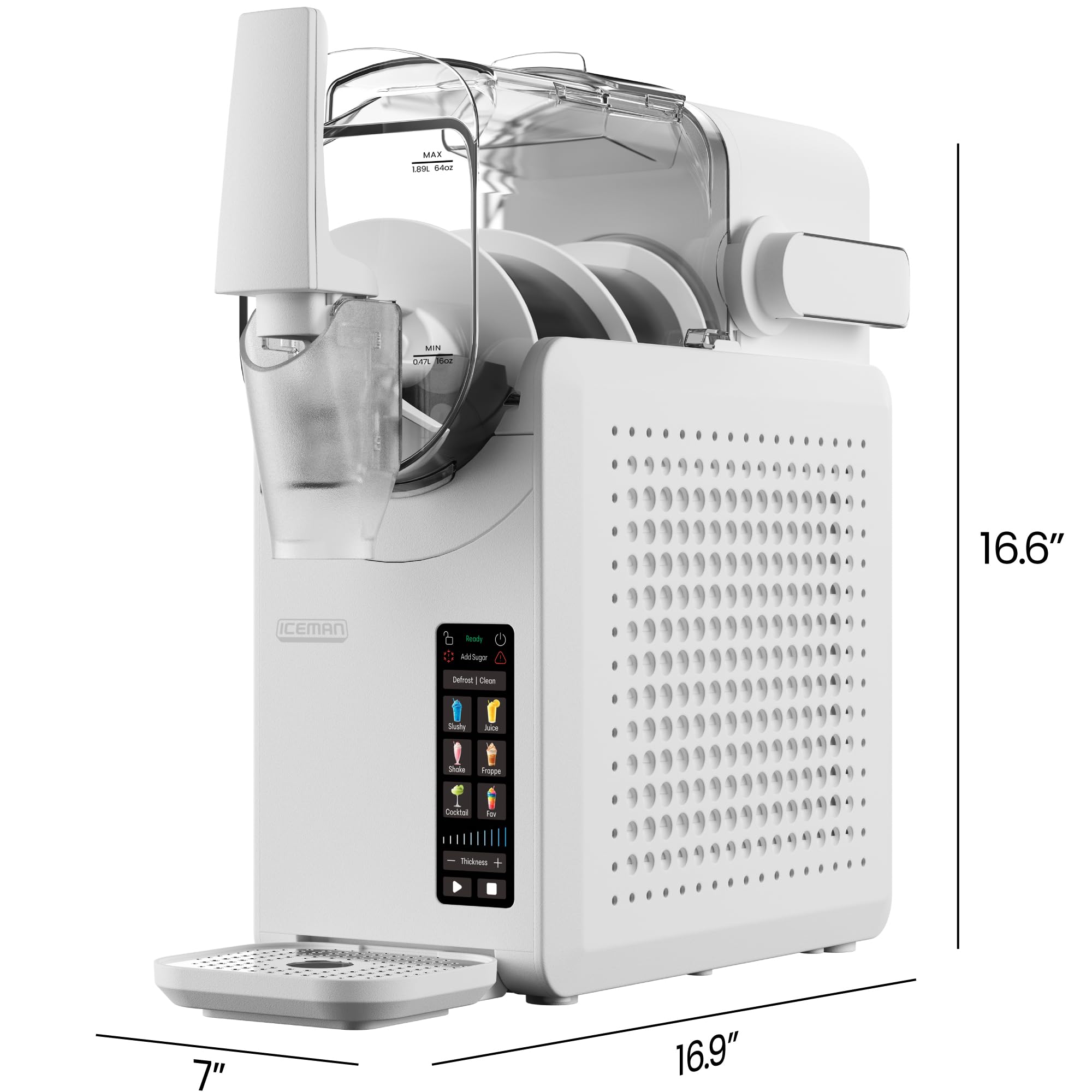 Iceman by Chefman Slush-Ease MAX 90oz Slushie Machine, 64oz Liquid Capacity Frozen Drink Maker & Slushy Machine with 5 Presets and LED Display, Perfect for Frozen Margaritas, Frappes, Smoothies 🍁 All In One Marketplace Canada