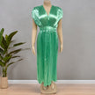 Women's V-Neck Pleated Midi Dress – Sleeveless Zip Casual Summer Dress