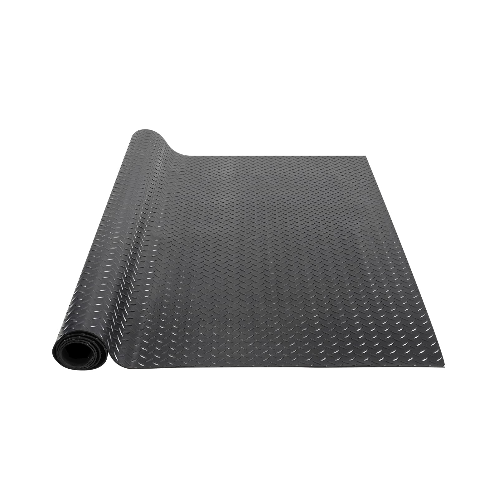 VEVOR Diamond-Plate Rubber Flooring Roll, 3 mm x 4 ft x 8 ft Garage Floor Mat, SBR Rubber Flooring Roll, Easy to Clean, Diamond Plate Mat for Under Cars, Garage Industry Gym, Black 🍁 All In One Marketplace Canada