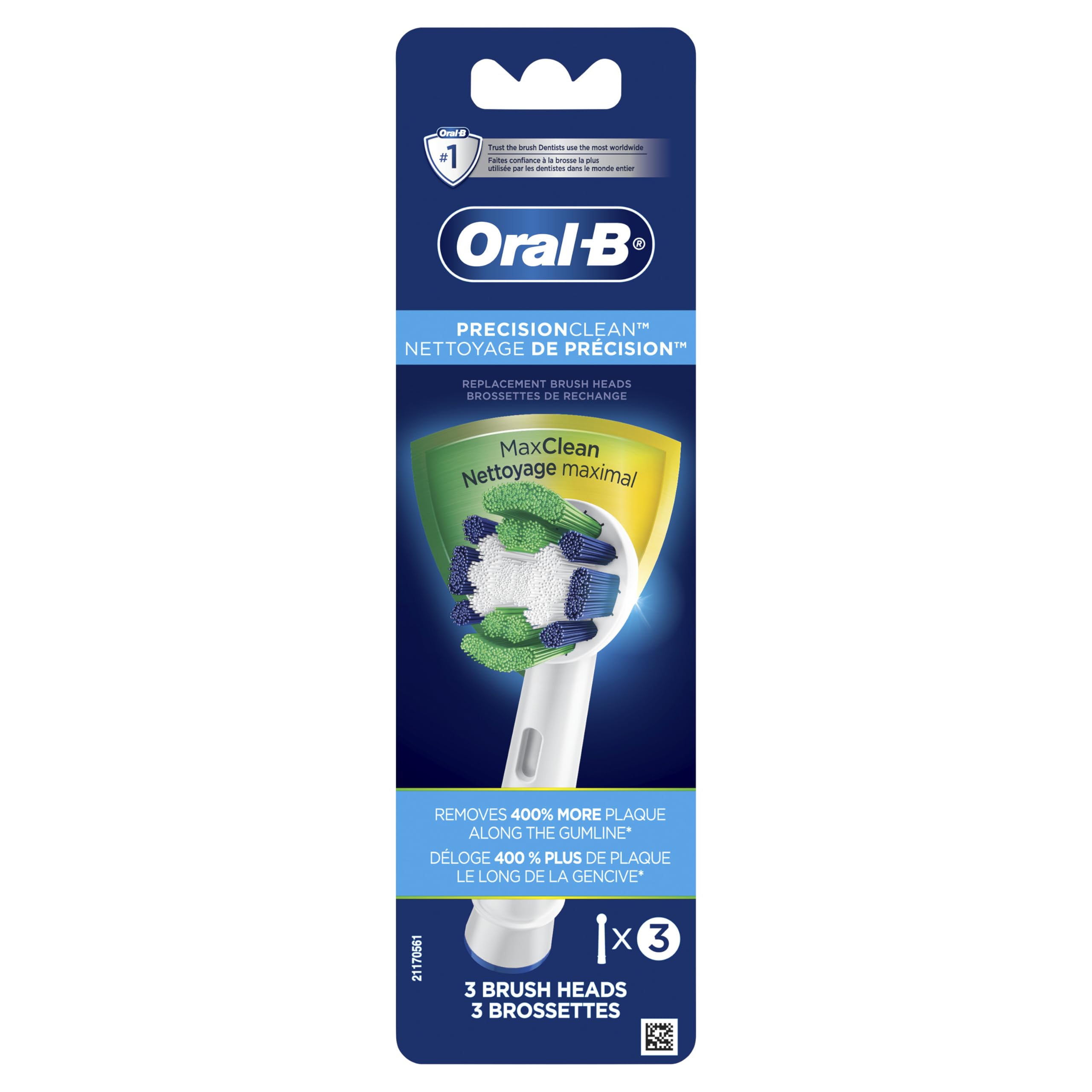 Oral-B Precision Clean Electric Toothbrush Replacement Brush Heads Refill, White, 3 Count 🍁 All In One Marketplace Canada