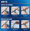 Unger Professional 18” EZ Change Window & Glass Cleaning Squeegee - Streak Free Results, Clean Large and Small Windows, with 12” Channel 🍁 All In One Marketplace Canada