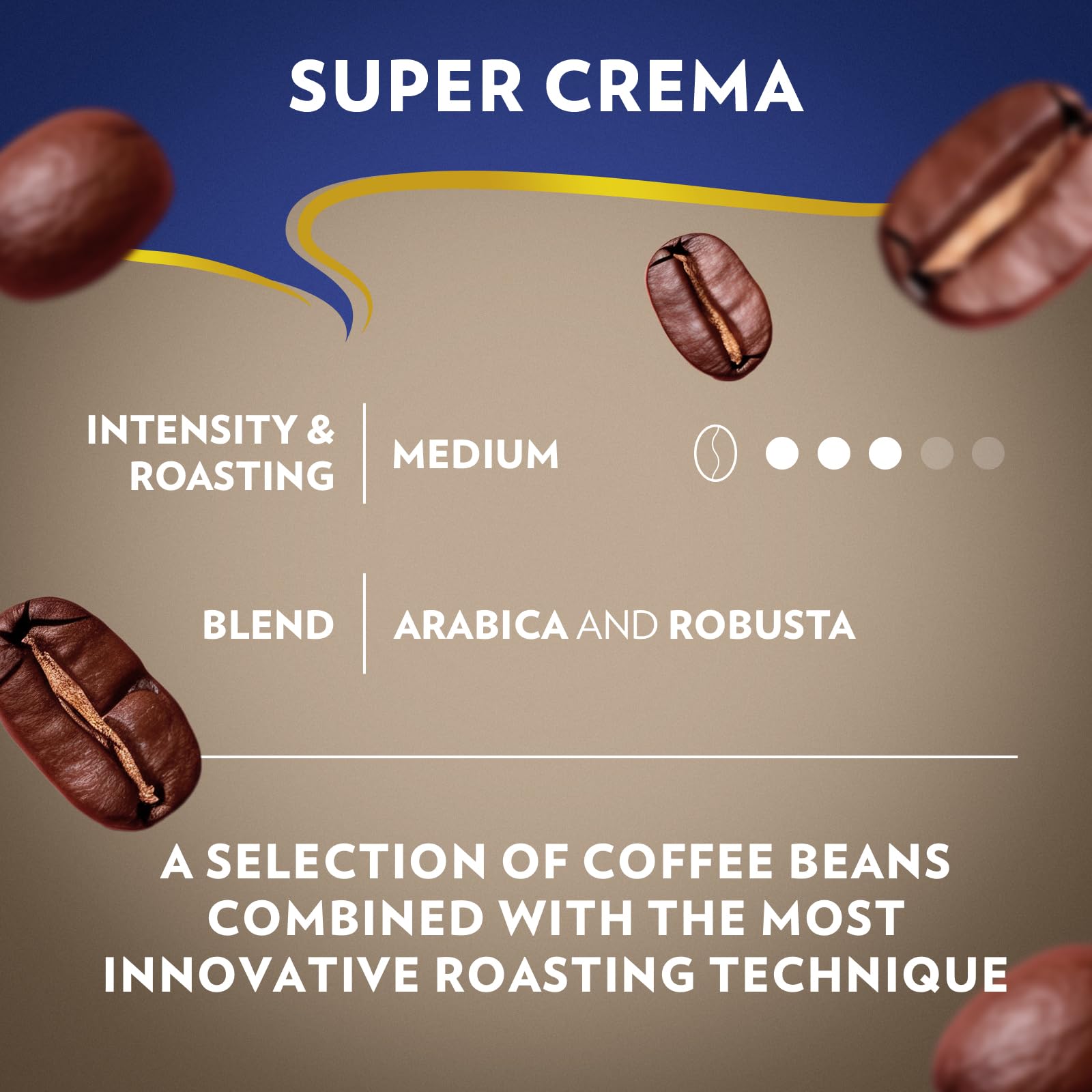 Lavazza Super Crema Whole Bean Coffee Blend, Medium Espresso Roast, 2.2 Pound (Pack of 1) Authentic Italian, Blended And Roasted in Italy, Produced in a nut-free facility center, Mild and creamy 🍁 All In One Marketplace Canada