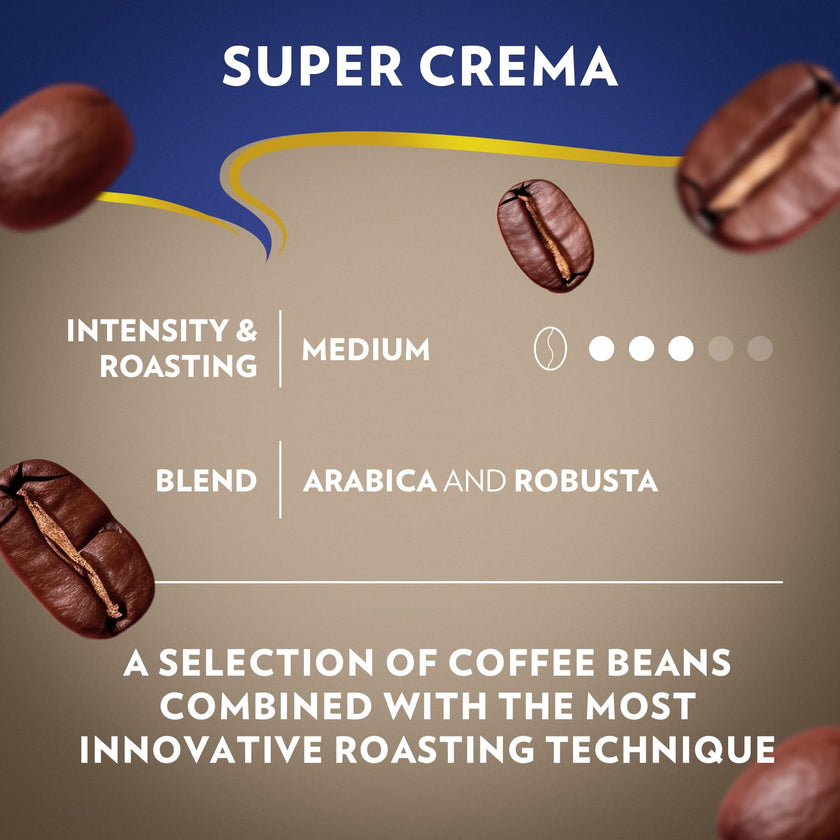 Lavazza Super Crema Whole Bean Coffee Blend, Medium Espresso Roast, 2.2 Pound (Pack of 1) Authentic Italian, Blended And Roasted in Italy, Produced in a nut-free facility center, Mild and creamy 🍁 All In One Marketplace Canada