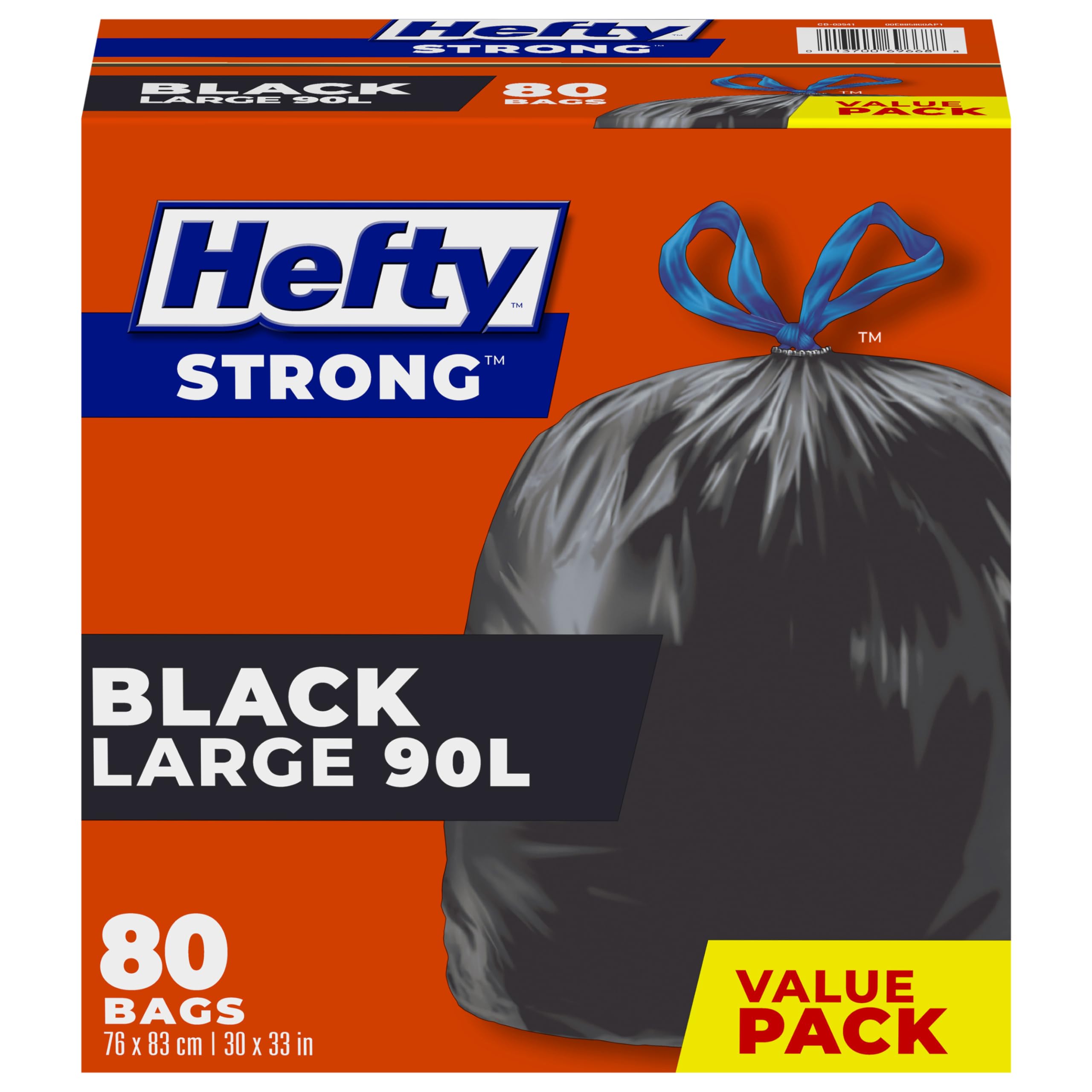 Hefty™ Garbage Bags, Value Pack Large 90 Litres Black, Drawstring, 80 Bags, Fits simplehuman code X 🍁 All In One Marketplace Canada