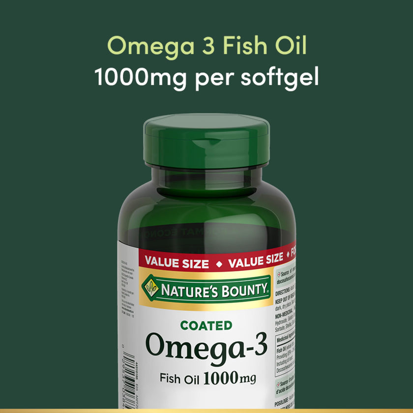 NATURE'S BOUNTY Omega-3 Fish Oil, 1000 mg, Softgels, 262.1 g 🍁 All In One Marketplace Canada