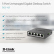 D-Link DGS-105, 5 Port Gigabit Ethernet Switch Unmanaged, Network Splitter, Silent Fanless, Network Hub, Sturdy Metal with Shielded Ports, Desktop/Wall Mount, QoS, Energy Saving, Plug and Play 🍁 All In One Marketplace Canada