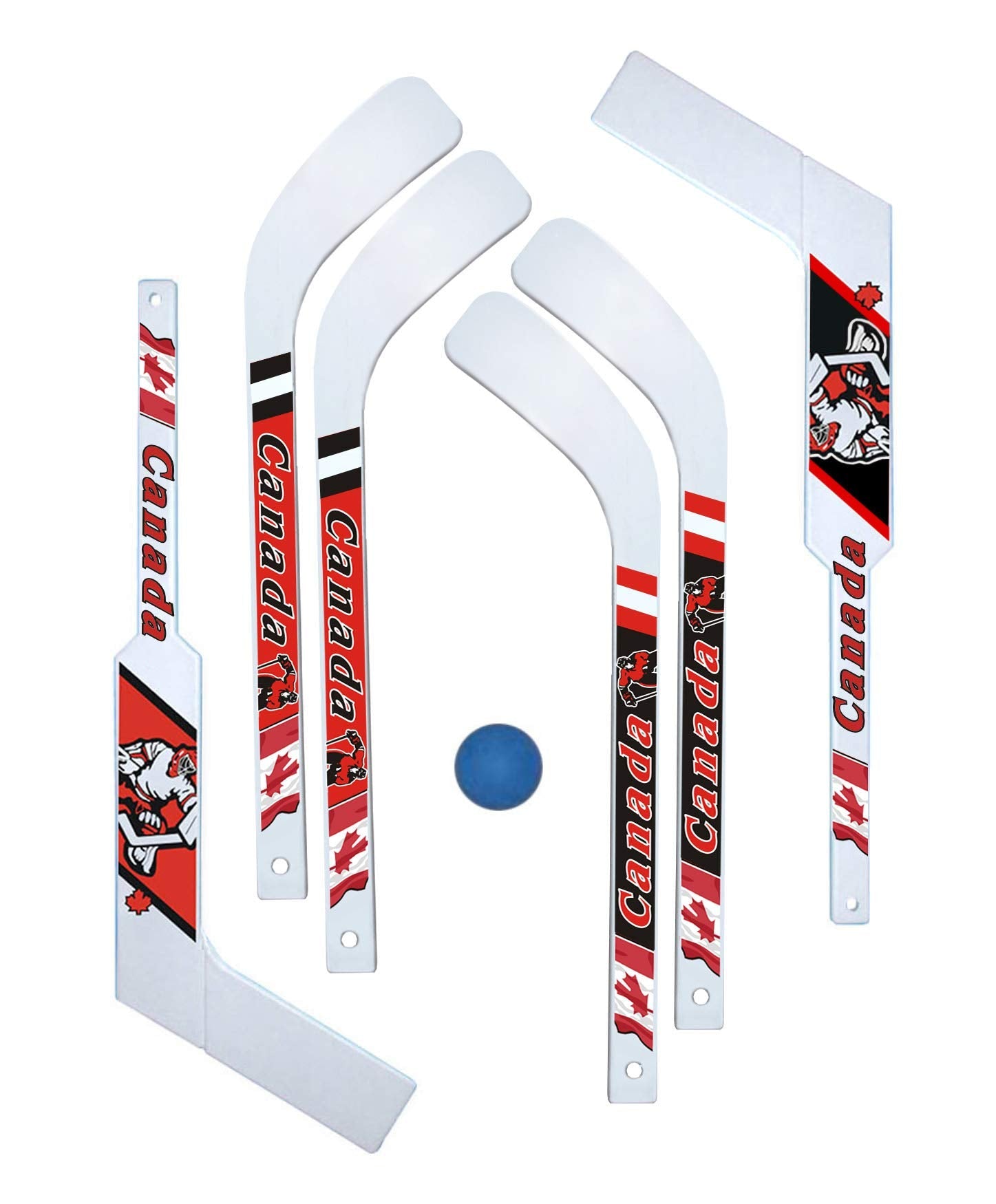7 Piece Mini-Hockey Set (6 Mini-sticks with 1 Mini-ball) 🍁 All In One Marketplace Canada