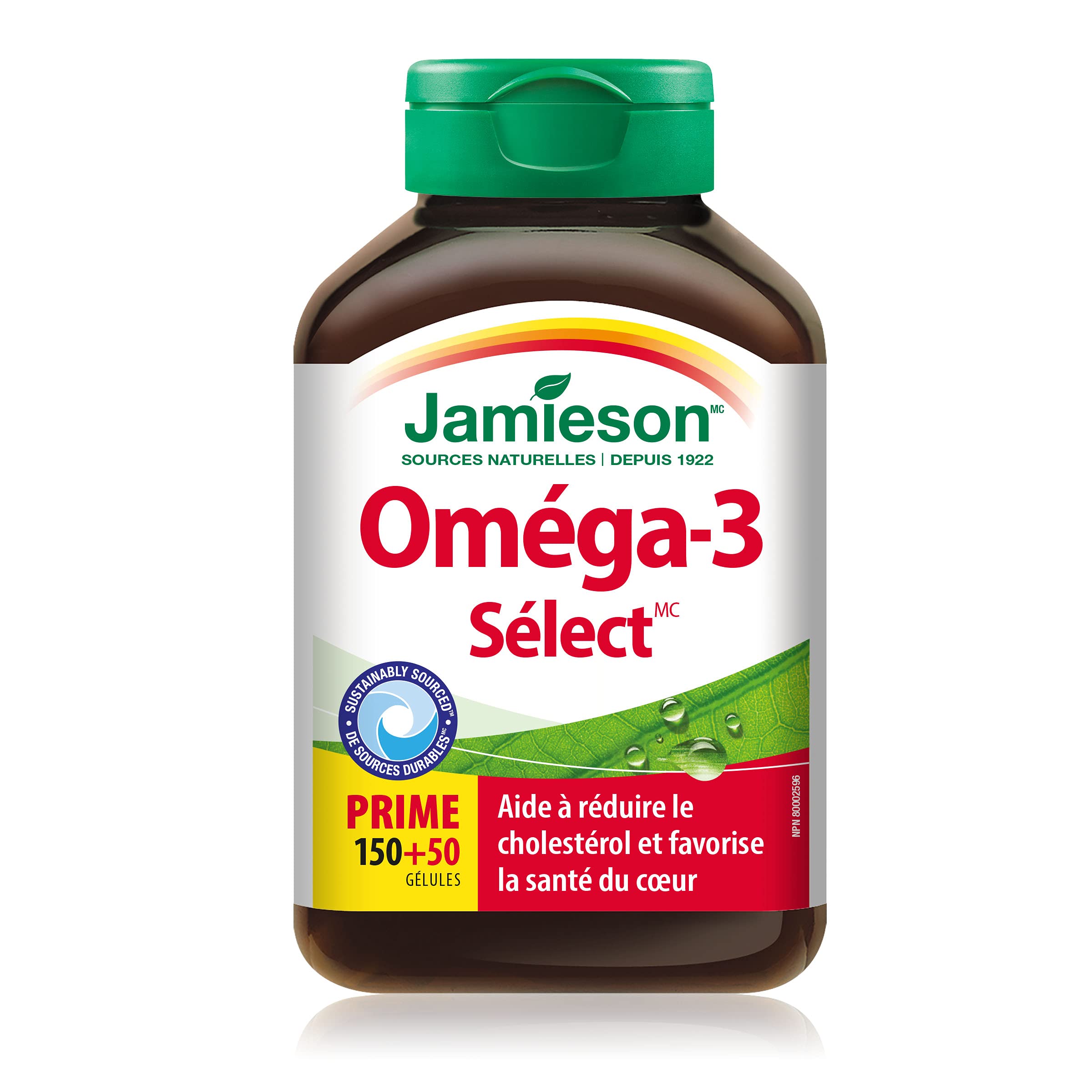 Jamieson Omega-3 Select 1,000 mg, Improves Heart Health, Supports Brain Health, and Reduces Inflammation. With 300 mg EPA and 200 mg DHA, Non-GMO, Gluten-Free, 200 Softgels 🍁 All In One Marketplace Canada