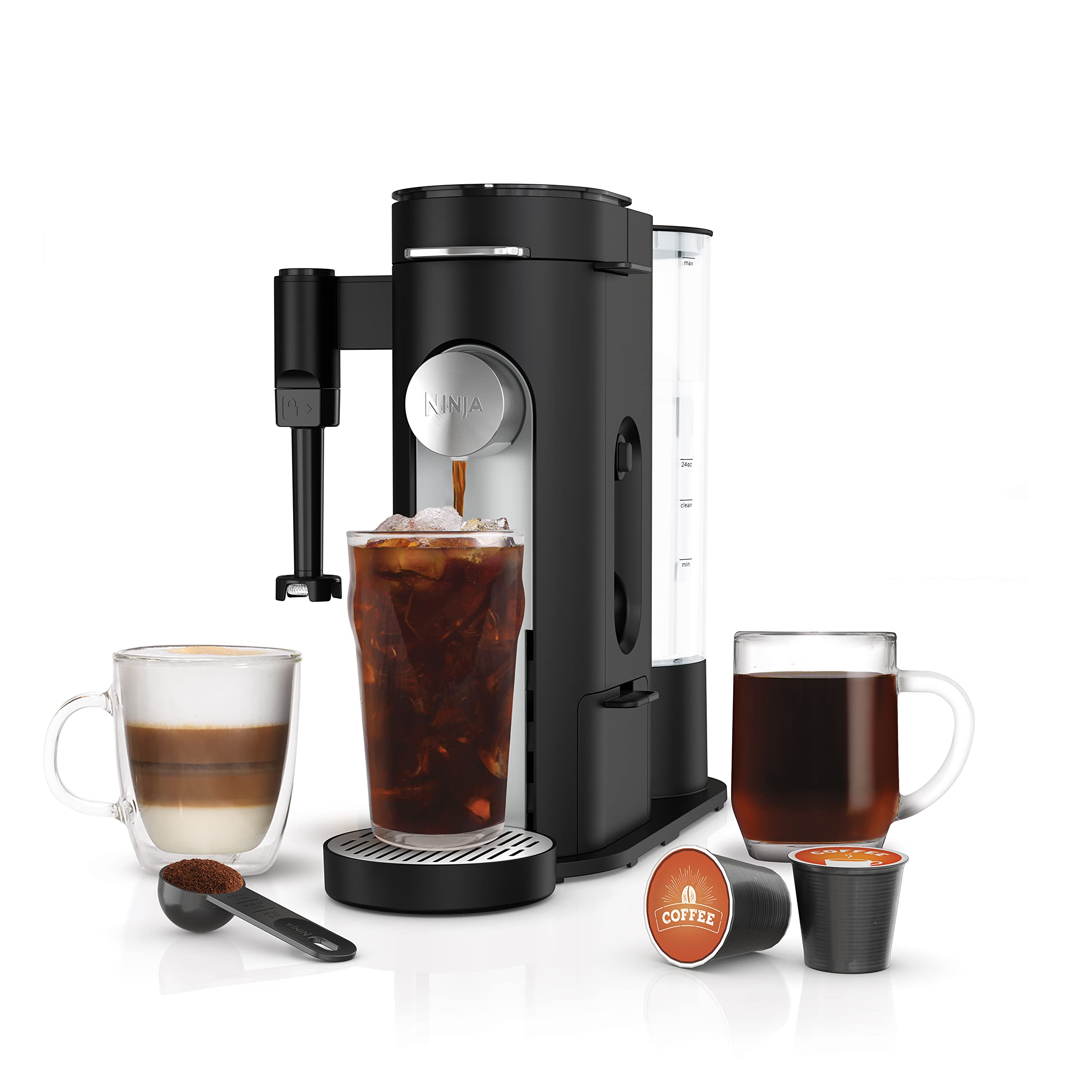 Ninja | Coffee Maker | Single Serve |Brew with Coffee Pods & Grounds| Compatible with K-Cup Coffee Pods | 4 Brew Styles, up to 24oz Cup Sizes & 56oz Removable Reservoir | Black | PB051C 🍁 All In One Marketplace Canada