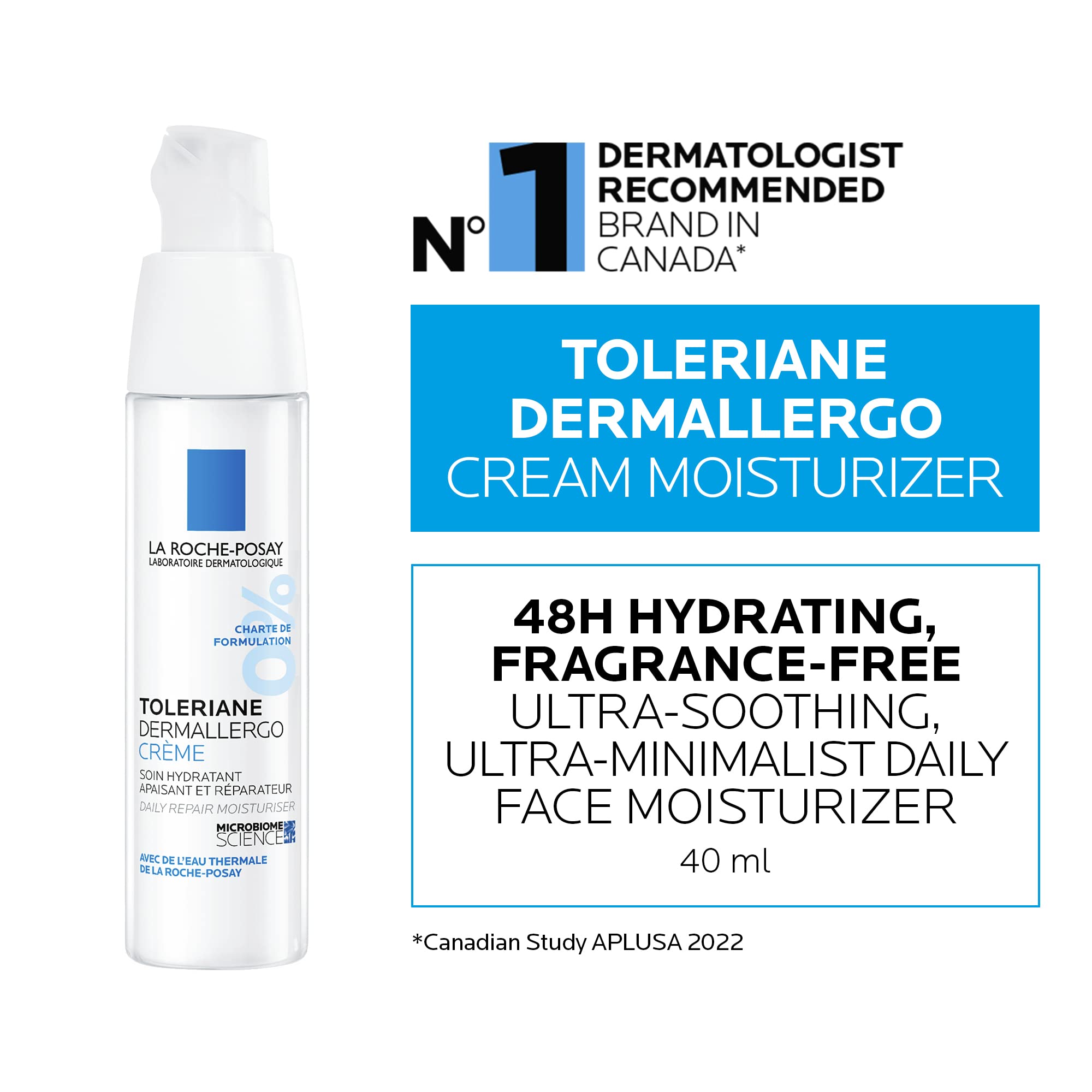 La Roche-Posay Face Moisturizer for Very Sensitive Skin, Toleriane Dermallergo Daily Face Lotion with Shea Butter & Glycerin, Hydrating & Anti-Redness, Recommended by Dermatologists, 40ml 🍁 All In One Marketplace Canada