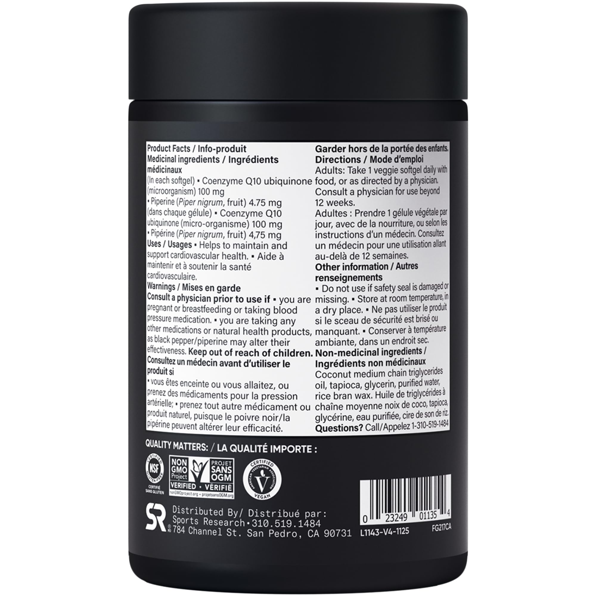 Sports Research® CoQ10 (100mg) Enhanced w/Coconut Oil & Bioperine (Black Pepper) for Better Absorption | Vegan Certified, Non-GMO Verified (120 Veggie Softgels) 🍁 All In One Marketplace Canada