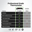 Professional Digital Meat Thermometer, 1 Sec Instant Read, ±0.5℉ Accuracy NIST&NSF Certified Food Thermometer, Auto-Rotate Bright LED Screen, Highly Waterproof Cooking Thermometer for Grill BBQ, Black 🍁 All In One Marketplace Canada