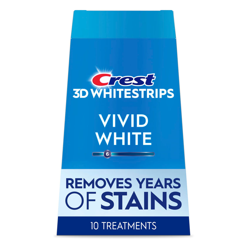 Crest 3D Whitestrips Vivid White At-home Teeth Whitening Kit, 10 Treatments, 6 Levels Whiter 🍁 All In One Marketplace Canada
