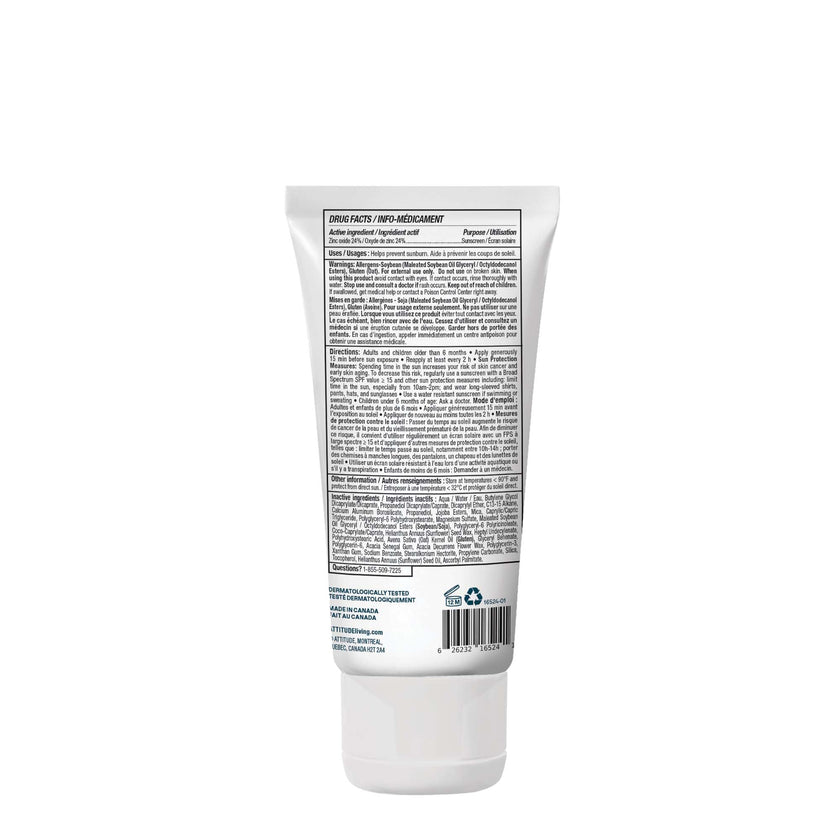 ATTITUDE Sensitive Skin Baby Mineral Sunscreen SPF 50, Broad Spectrum Zinc Oxide, EWG Verified, Mineral-Based, Non-Nano, Lightweight Cream for Face & Body, Unscented, 80 grams 🍁 All In One Marketplace Canada