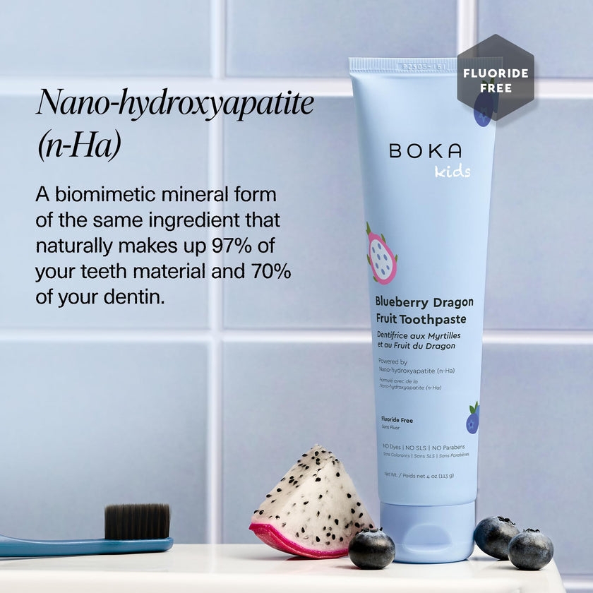 Boka Fluoride Free Toothpaste Nano Hydroxyapatite Toothpaste - Blueberry Dragon Fruit Flavor, 4 oz 1Pk US Manufactured 🍁 All In One Marketplace Canada