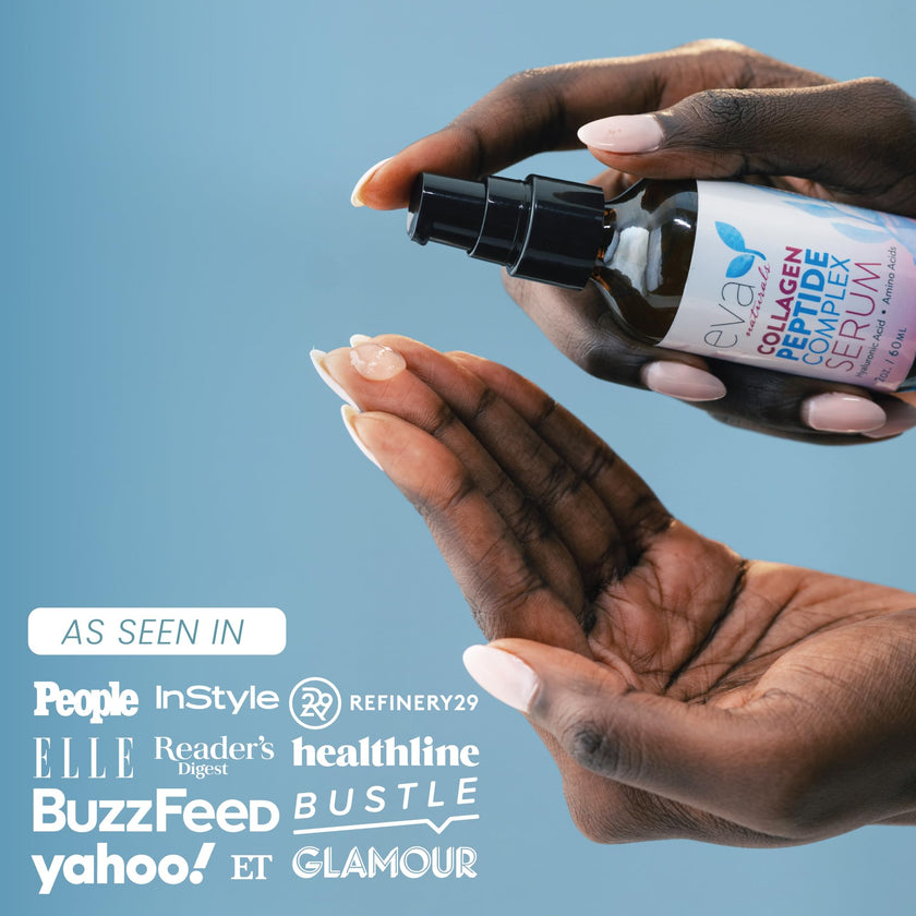 Eva Naturals Peptide Serum for Face – Collagen Boosting Anti-Aging Facial Serum for Wrinkles, Fine Lines & Microneedling – Skin Firming, Smoothing & Hydrating Peptides Booster 🍁 All In One Marketplace Canada