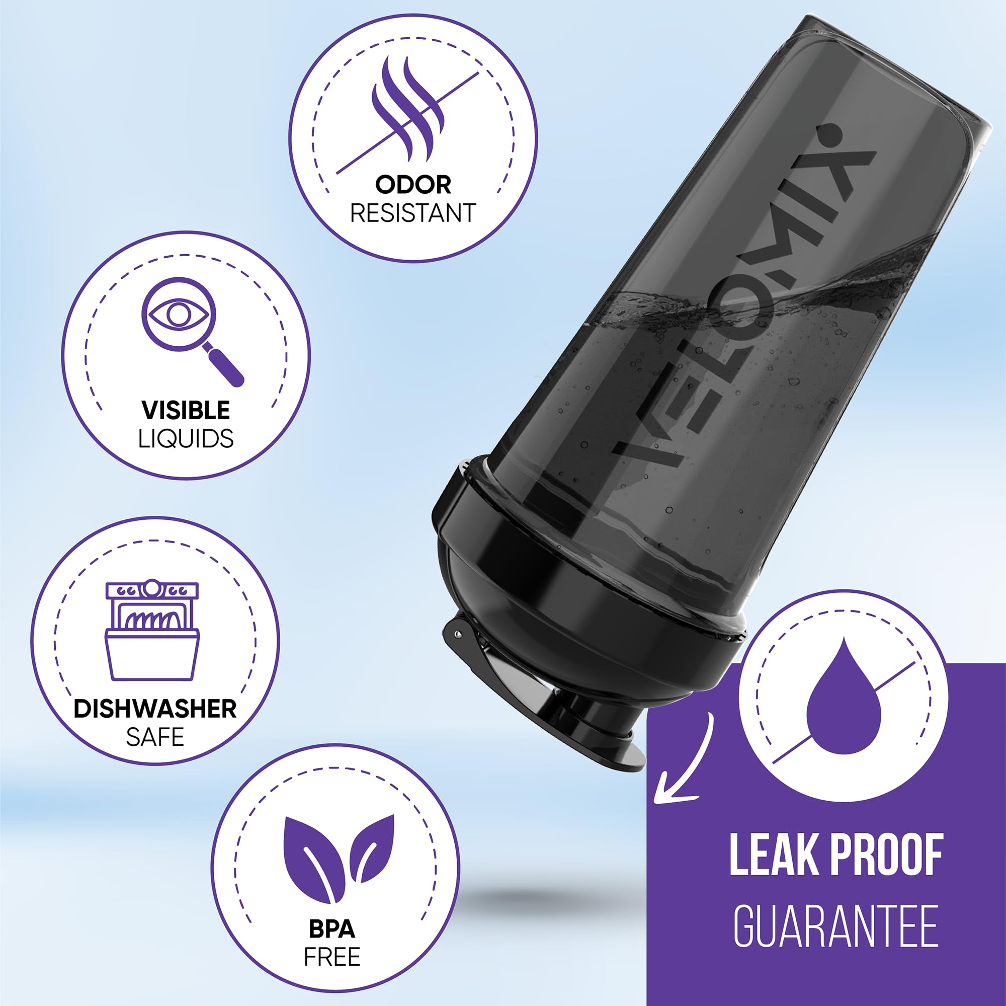 VELOMIX -4 PACK- 28 oz Protein Shaker Bottle for Protein Mixes - 4x Wire Whisk | Leak Proof Shaker Cups for Protein Shakes | Protein Shaker Bottle Pack | Protein Shake Cup(Silver Mix) 🍁 All In One Marketplace Canada