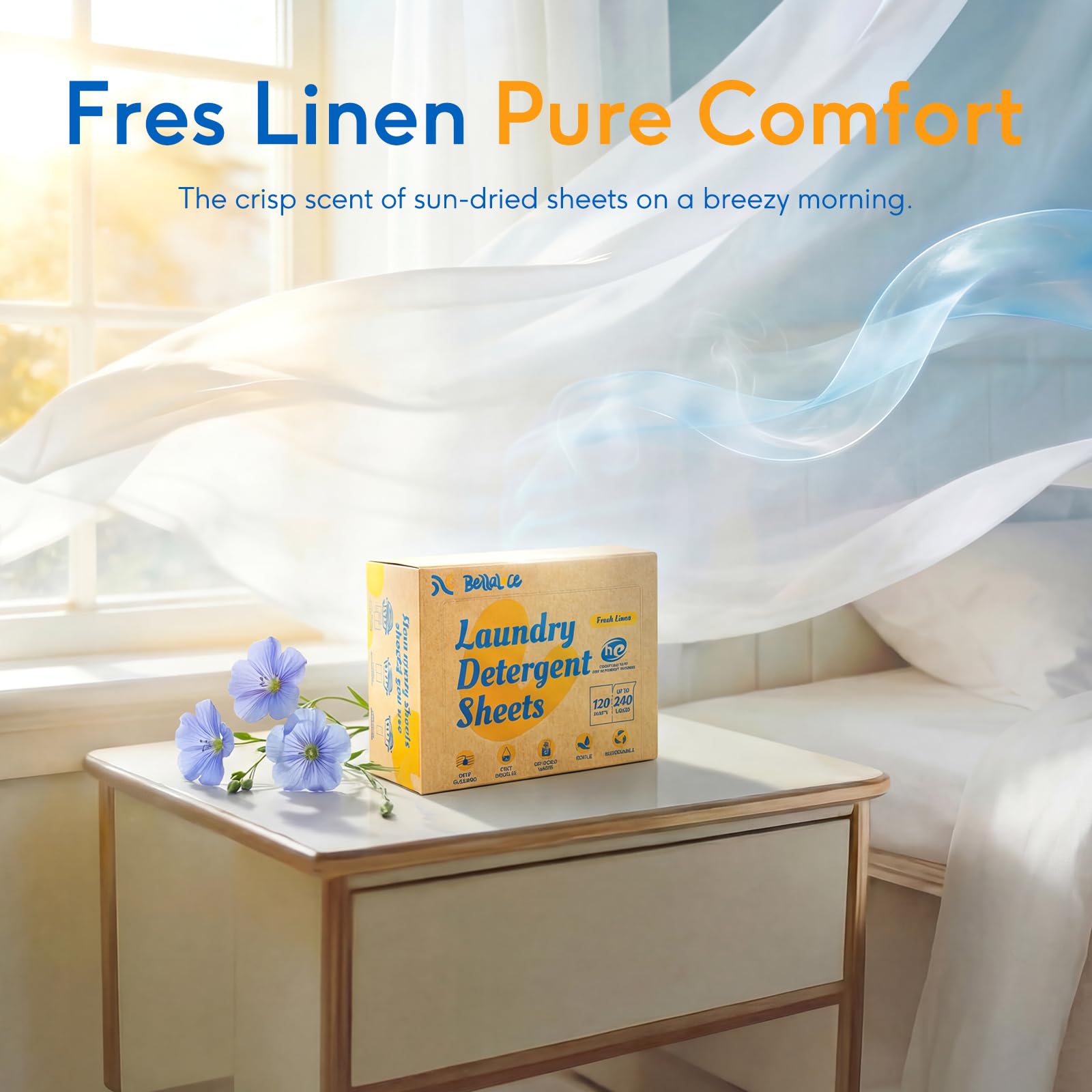 Laundry Detergent Sheets (240 Loads) - Space-Saving, Hypoallergenic,Travel-Friendly,Deep Cleaning, Fresh Linen Scent, Plastic-Free, Eco-Conscious, Paraben-Free, No Mess, Fast Dissolve 🍁 All In One Marketplace Canada