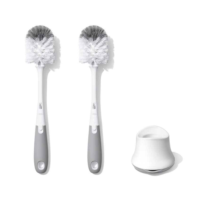 OXO Tot Bottle Brush with Nipple Cleaner and Stand – Gray, 2-Pack 🍁 All In One Marketplace Canada
