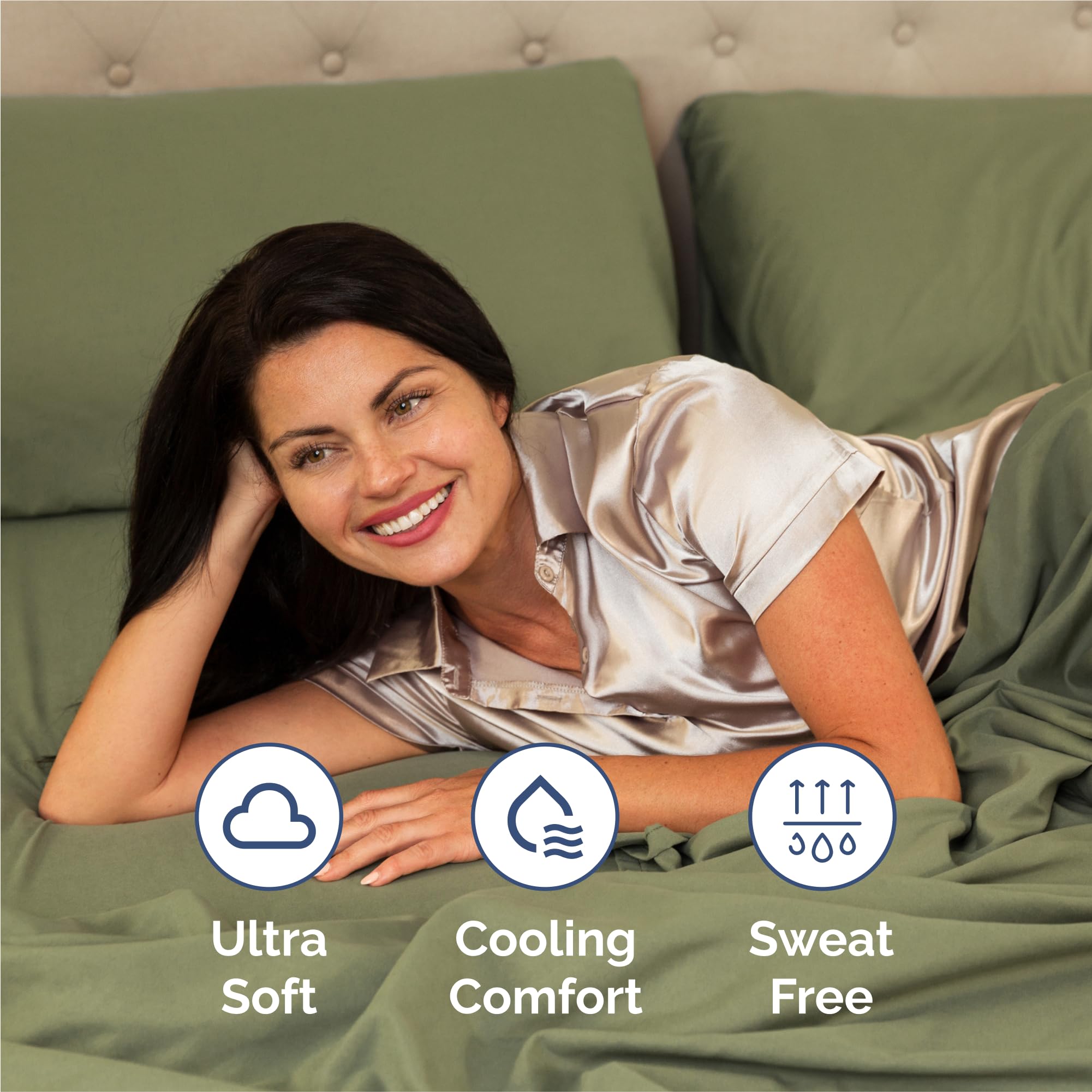 King Size 4 Piece Sheet Set - Comfy Breathable & Cooling Sheets - Hotel Luxury Bed Sheets for Women & Men - Deep Pockets, Easy-Fit, Soft & Wrinkle Free Sheets - Sage Green Oeko-Tex Bed Sheet Set 🍁 All In One Marketplace Canada