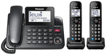 Panasonic Expandable Corded Phone System, Bluetooth Pairing for Wireless Headphones and Hearing Aids, Smart Call Block, Bilingual Talking Caller ID, 2 Handsets - KXTGF892B (Black) 🍁 All In One Marketplace Canada