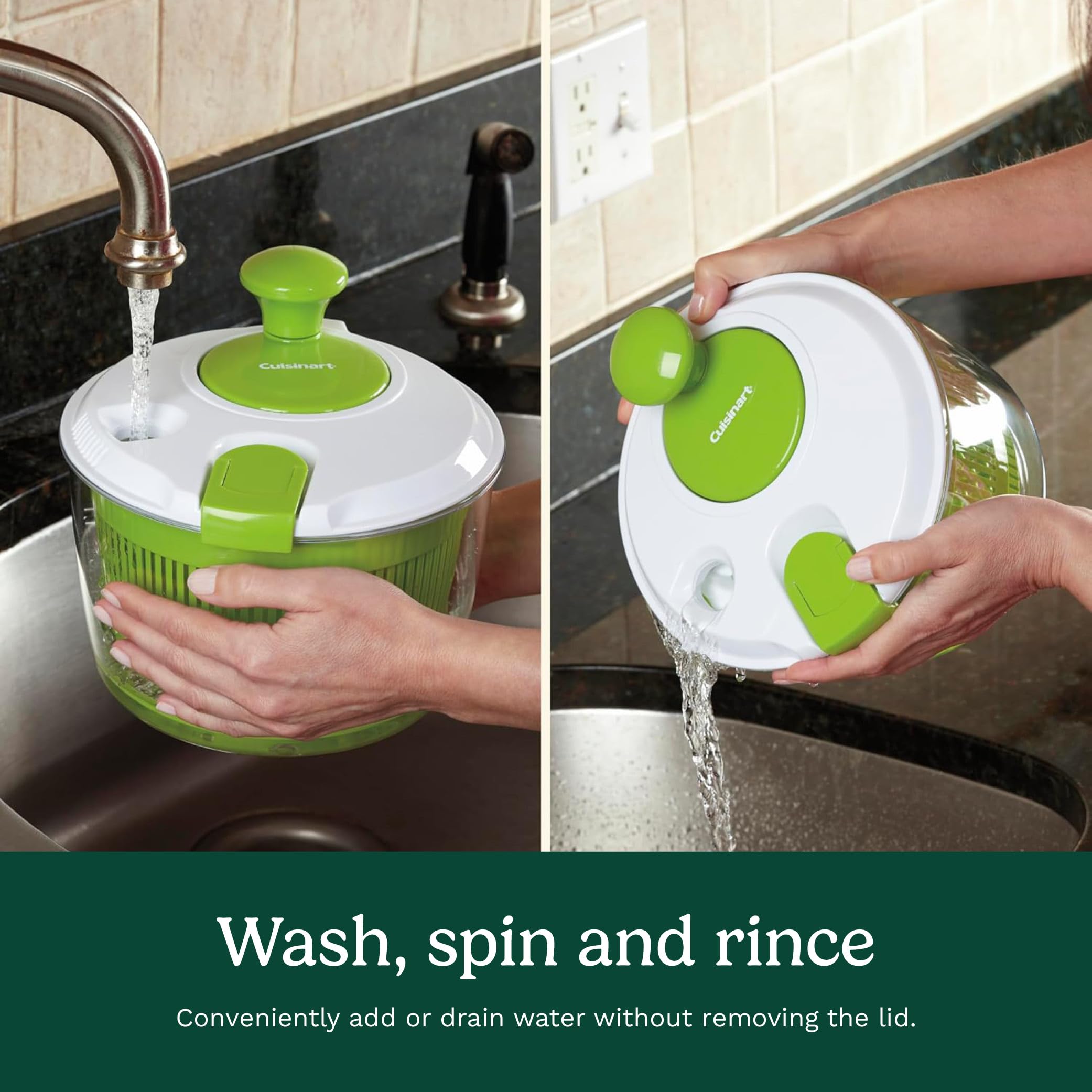 Cuisinart Salad Spinner with Easy-to-Spin Knob, 3-Qt Capacity (CTG-00-SSASC) 🍁 All In One Marketplace Canada