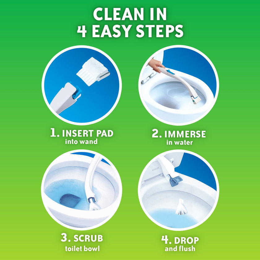 Scrubbing Bubbles Fresh Brush Toilet Bowl Cleaning System Starter Kit, Stain Removing, Citrus Action Scent, Includes: Wand + 4 Refills + 1 Stand 🍁 All In One Marketplace Canada