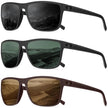 QALLY Polarized Sunglasses Men Lightweight Square Mens Sun Glasses for Driving Sports with UV400 Protection, Black/Dark Green/Tawny 🍁 All In One Marketplace Canada