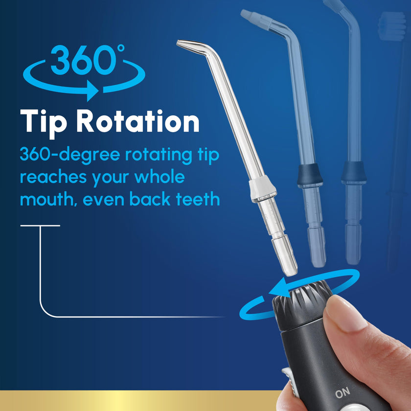 Waterpik Aquarius Water Flosser For Teeth Cleaning, Gums, Braces, Dental Care, Electric Power With 10 Settings, 7 Tips For Multiple Users & Needs, CDA Validated, Black WP-662, Packaging May Vary 🍁 All In One Marketplace Canada