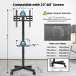 BONTEC Mobile TV Stand with Tilt Function, Rolling TV Cart for 23-60