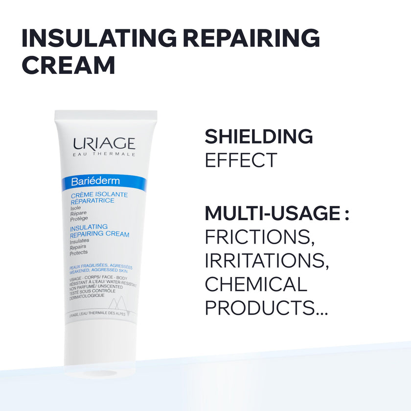 Uriage Bariéderm Insulating Repairing Cream - Anti-Friction Solution, Insulates & Deeply Repair - Protects from Irritation, Chafing & Rubbing - High Tolerance, Water-Resistant - Family Friendly - 75ml 🍁 All In One Marketplace Canada