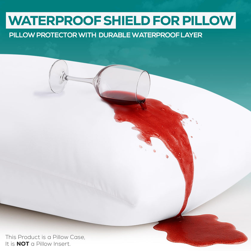 Utopia Bedding Set of 4 Waterproof Pillow Protectors with Zipper Standard Size (White), Ultra Soft Pillow Covers, Bed Bug and Dust Mite Proof Pillow Encasements, Moisture Wicking Pillow Cases 🍁 All In One Marketplace Canada