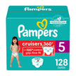 Pampers Diapers - Cruisers 360 degrees - Size 5, 128 Count, up to 100% Leakproof Fit, Designed for Active Babies, Pull On Diaper, EZ Off Tabs Designed for Easy Changes 🍁 All In One Marketplace Canada