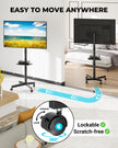 BONTEC Mobile TV Stand with Tilt Function, Rolling TV Cart for 23-60