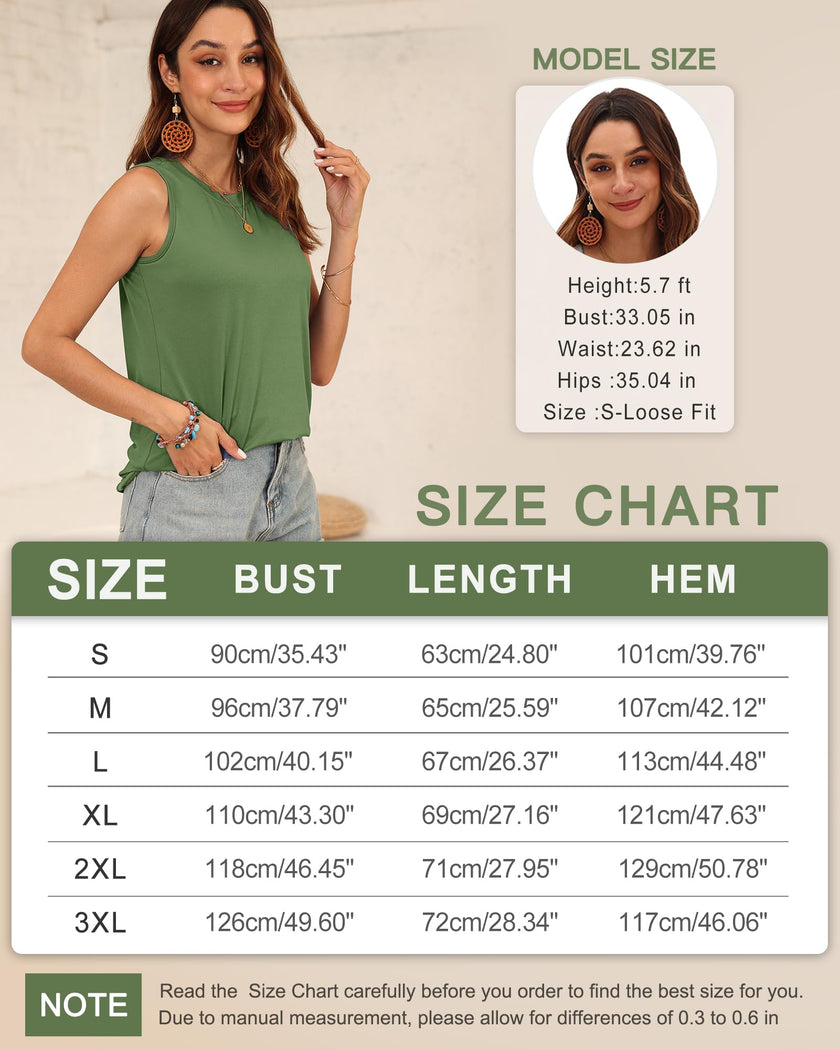 WNEEDU Womens Summer Tank Tops Sleeveless Crewneck Loose Fit Basic Cami 2026 New Casual Shirt Black L 🍁 All In One Marketplace Canada