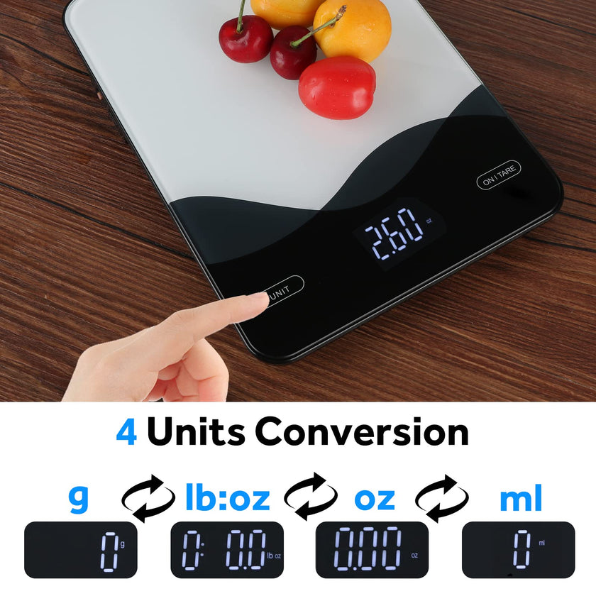 AIMILAR Digital Kitchen Scale 22lb/10kg USB-C Rechargeable, Tempered Glass Top Easy Clean, LED Touch Screen No Buttons, Auto Shut Off 🍁 All In One Marketplace Canada