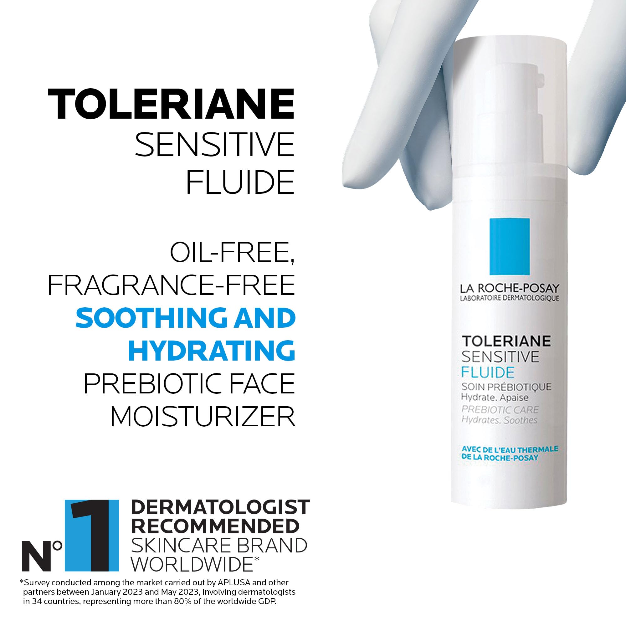 La Roche-Posay Face Moisturizer for Oily, Sensitive Skin, Toleriane Sensitive Fluid Hydrating Gel Cream with Niacinamide & Ceramides, Alcohol Free, Fragrance Free & Recommended by Dermatologists, 40mL 🍁 All In One Marketplace Canada