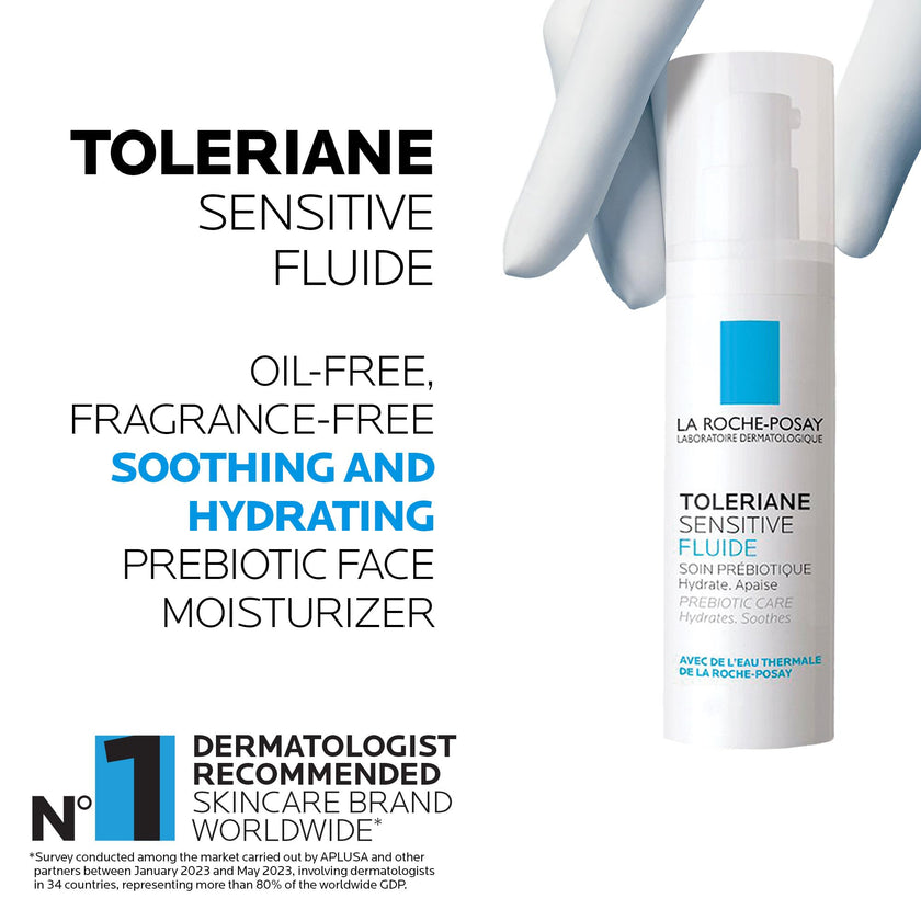La Roche-Posay Face Moisturizer for Oily, Sensitive Skin, Toleriane Sensitive Fluid Hydrating Gel Cream with Niacinamide & Ceramides, Alcohol Free, Fragrance Free & Recommended by Dermatologists, 40mL 🍁 All In One Marketplace Canada
